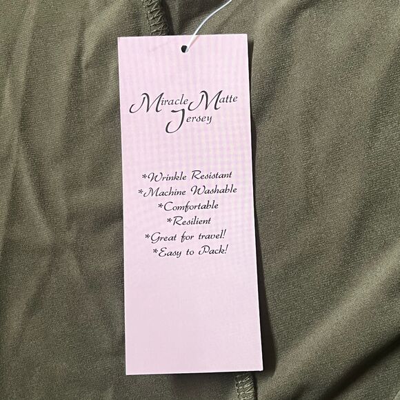 Nina Leonard Green Miracle Matte Jersey Open Front Duster/Jacket Size Medium - Picture 7 of 9